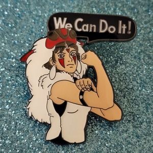 3/$20 WE CAN DO IT! Rosie The Riviter x Princess Mononoke Ghibli Enamel Pin